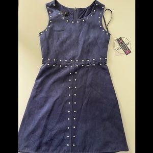 New navy Ally B. dress with silver details